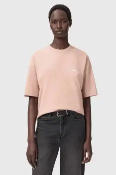 AllSaints tricou din bumbac culoarea bej, W202JC imagine