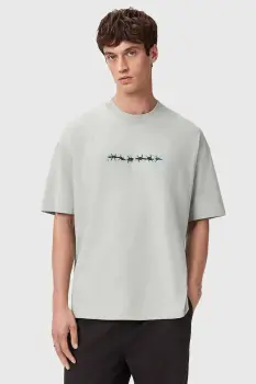 AllSaints tricou din bumbac culoarea verde, cu imprimeu, M038PD imagine