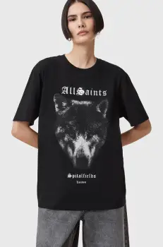 AllSaints tricou din bumbac DAWN femei, culoarea negru, W016JC imagine