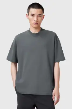 AllSaints tricou din bumbac HAVEN barbati, culoarea gri, neted, M029JC imagine