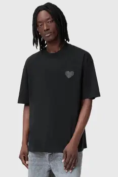 AllSaints tricou din bumbac LOVER culoarea negru, cu imprimeu, M041JC imagine