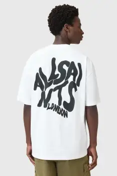 AllSaints tricou din bumbac ORLANDO culoarea verde, cu imprimeu, M066PC imagine