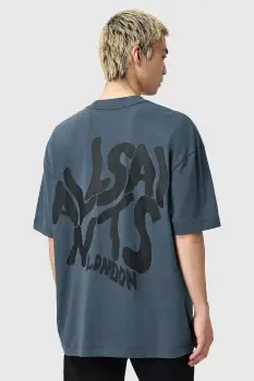 AllSaints tricou din bumbac ORLANDO culoarea verde, cu imprimeu, M066PC imagine