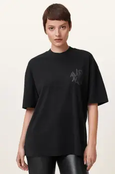 AllSaints tricou din bumbac ORLANDO ETTA femei, culoarea negru, W267JB imagine