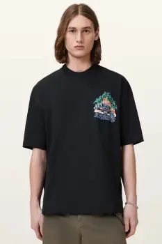 AllSaints tricou din bumbac POUNCE culoarea gri, cu imprimeu, M050PC imagine