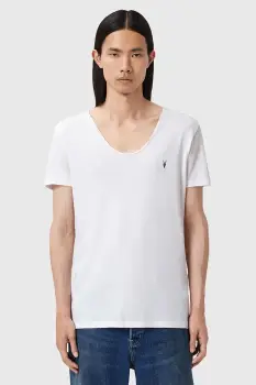 AllSaints tricou din bumbac TONIC culoarea alb, uni, M052JB imagine