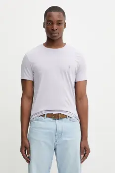 AllSaints tricou din bumbac TONIC culoarea bordo, uni, M028JB imagine