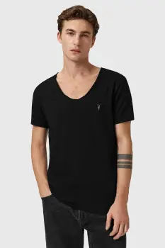 AllSaints tricou din bumbac TONIC culoarea gri, uni, M052JB imagine