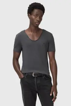 AllSaints tricou din bumbac TONIC culoarea gri, uni, M052JB imagine