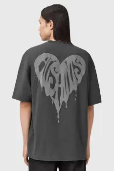 AllSaints tricou din bumbac TRIP culoarea gri, cu imprimeu, M010PD imagine