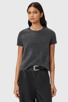 AllSaints tricou din casmir REBEL TEE culoarea gri, W118KB imagine