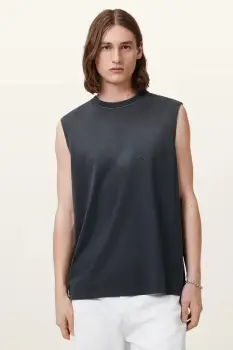 AllSaints tricou fara maneci JONAH culoarea gri, M022JC imagine