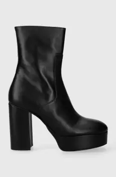 Alohas cizme de piele Thunder femei, culoarea negru, cu toc drept, S00193.25 imagine