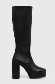 Alohas ghete de piele Joanna femei, culoarea negru, cu toc drept, S00766.25 imagine