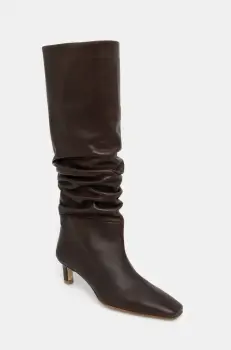 Alohas ghete de piele Kalila femei, culoarea maro, cu toc cui, S100549-02 imagine