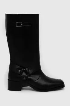 Alohas ghete de piele Rocky femei, culoarea negru, cu toc drept, S100368.01 imagine