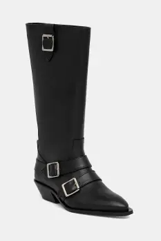 Alohas ghete de piele Ryder culoarea negru, cu toc drept, S100850.01 imagine