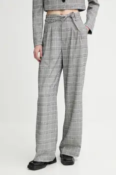 Alohas pantaloni Cata culoarea gri, drept, high waist, R100919 imagine