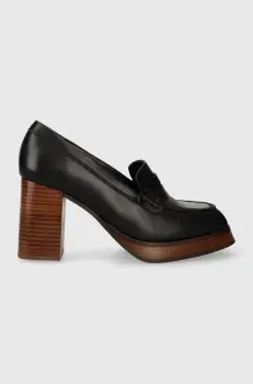 Alohas pantofi de piele Busy culoarea negru, cu toc drept, S00186.25 imagine