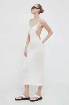 Alohas rochie culoarea bej, midi, mulata imagine