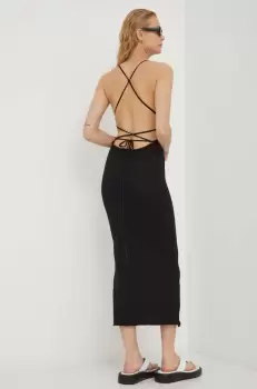 Alohas rochie culoarea negru, midi, mulata imagine