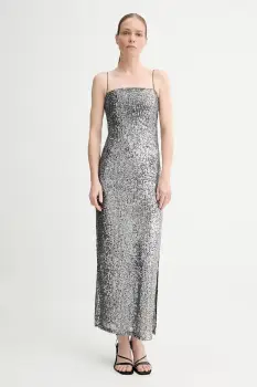 Alohas rochie Elmi culoarea argintiu, maxi, mulata, R100795 imagine