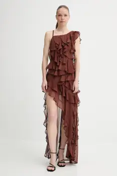 Alohas rochie Isabelle culoarea maro, maxi, drept, R100799 imagine