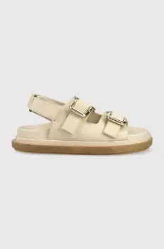 Alohas sandale de piele Harper femei, culoarea bej, cu platforma, S00275.56 imagine