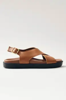 Alohas sandale de piele Nico femei, culoarea maro, cu platforma, S100621-04 imagine