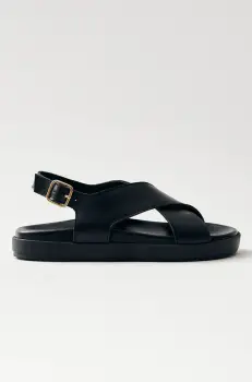 Alohas sandale de piele Nico femei, culoarea negru, cu platforma, S100621-01 imagine