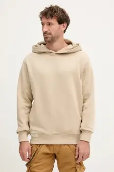 Alpha Industries bluza culoarea bej, cu gluga, uni, 156335.627 imagine