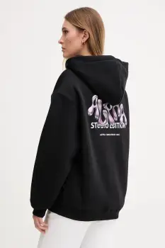 Alpha Industries bluza culoarea negru, cu gluga, cu imprimeu, 156042.03 imagine