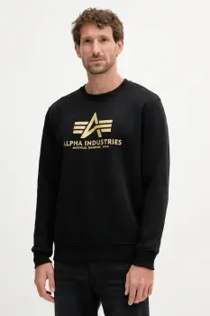 Alpha Industries bluza culoarea negru, cu imprimeu, 146311.365 imagine