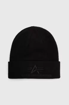 Alpha Industries caciula 3D Beanie culoarea negru, din tesatura uni 168910.03 imagine