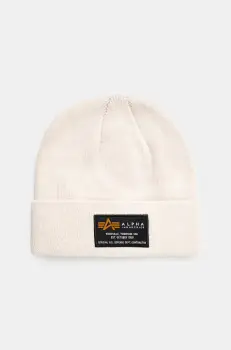 Alpha Industries caciula Crew Beanie culoarea bej, 128924 imagine