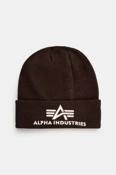 Alpha Industries caciula culoarea maro, din tesatura neteda imagine