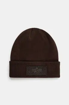 Alpha Industries caciula culoarea maro, din tricot gros imagine