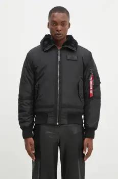 Alpha Industries geaca B15-3 barbati, culoarea negru, de tranzitie, 198122 imagine