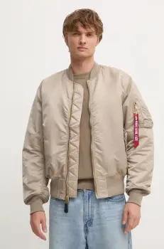 Alpha Industries geaca bomber barbati, culoarea bej, de iarna imagine