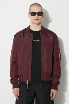 Alpha Industries geaca bomber barbati, culoarea bordo, de tranzitie imagine