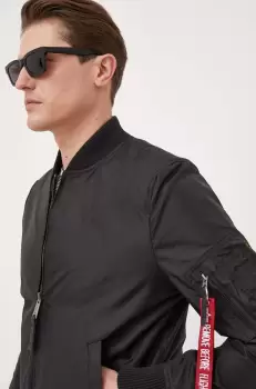 Alpha Industries geaca bomber barbati, culoarea negru, de tranzitie imagine