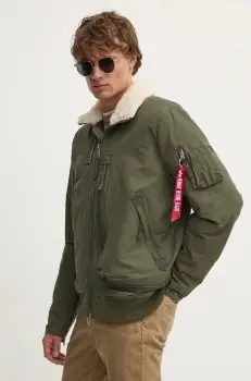 Alpha Industries geaca bomber barbati, culoarea verde, de iarna, 148128 imagine