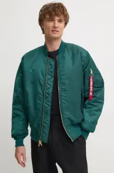 Alpha Industries geaca bomber barbati, culoarea verde, de iarna imagine