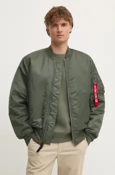 Alpha Industries geaca bomber barbati, culoarea verde, de iarna imagine