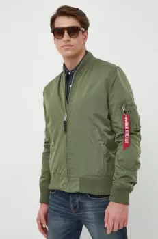 Alpha Industries geaca bomber barbati, culoarea verde, de tranzitie imagine