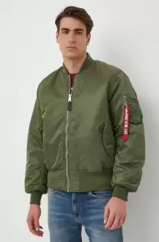 Alpha Industries geaca bomber cu doua fete barbati, culoarea verde, de tranzitie imagine