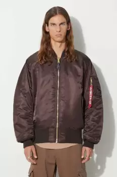 Alpha Industries geaca bomber cu doua fete MA-1 barbati, culoarea maro, de tranzitie 100101.696 imagine