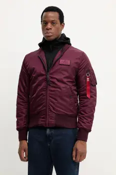 Alpha Industries geaca bomber culoarea bordo, de iarna, 183110.608 imagine