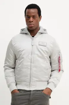 Alpha Industries geaca bomber culoarea gri, de iarna, 128113.666 imagine