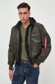 Alpha Industries geaca bomber MA-1 D-Tec barbati, culoarea verde, de iarna imagine